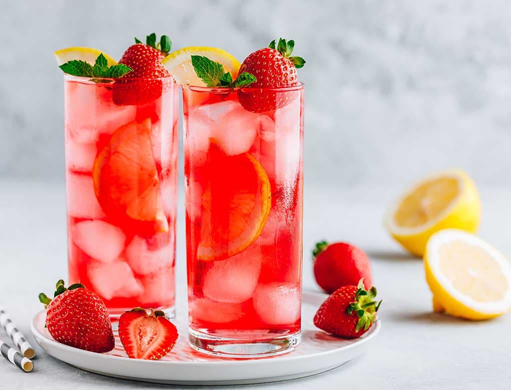 Agua con gas de Fresa y Menta