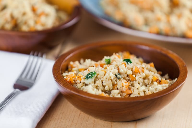 "Arroz" frito de Coliflor