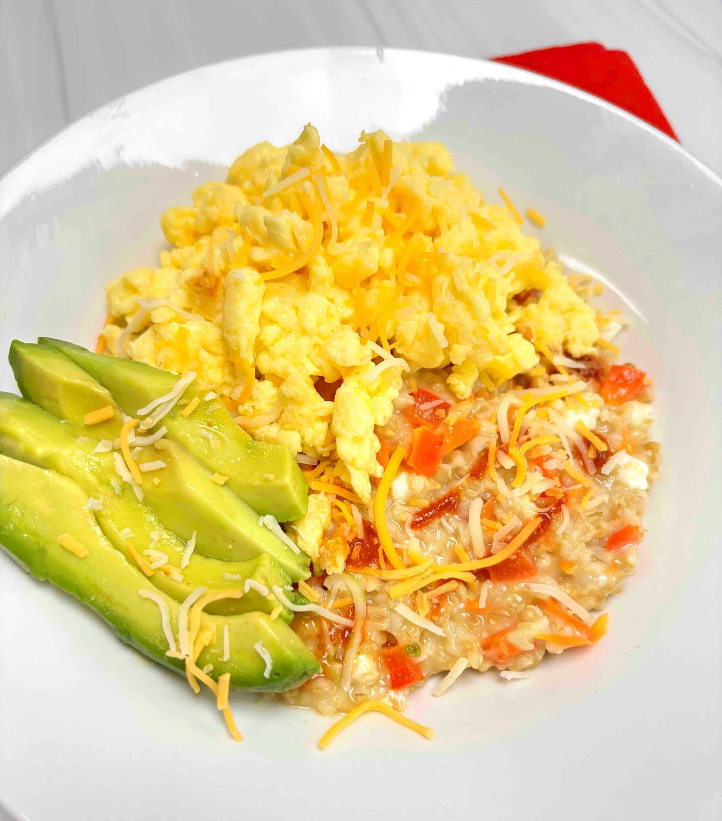 Avena salada con queso