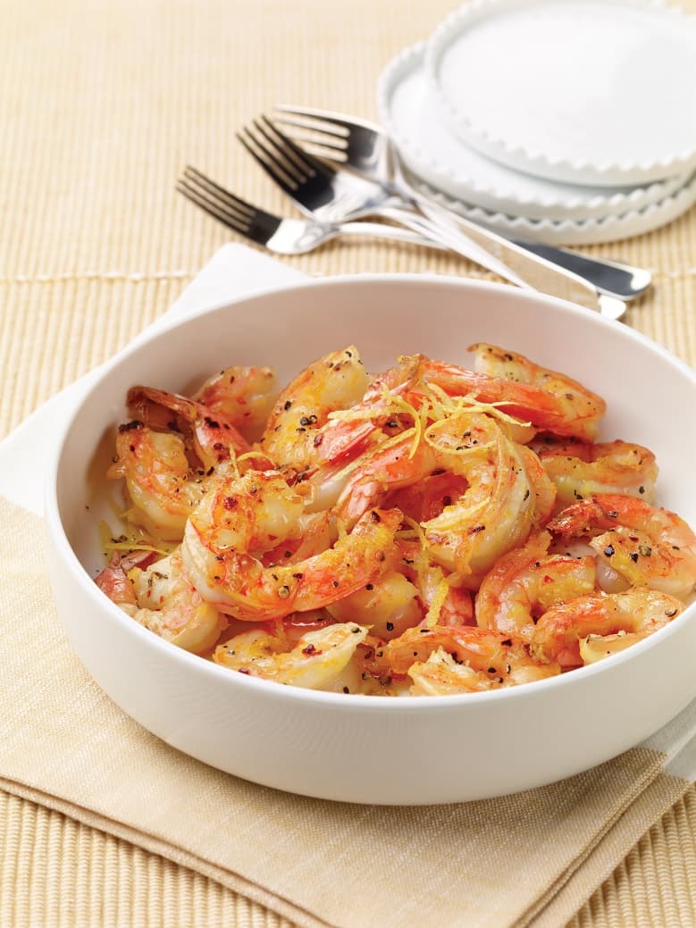 Camarones aromatizados al Limón (Gamberi Al Limone)