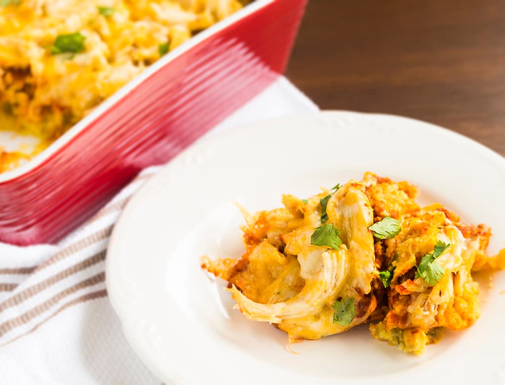 Cazuela de nachos con pollo