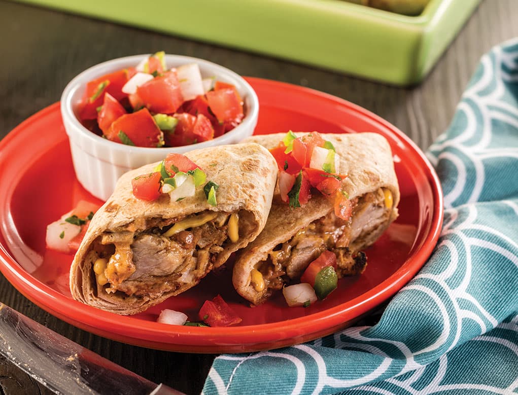 Chimichangas al Horno con Carnitas por Ingrid Hoffmann