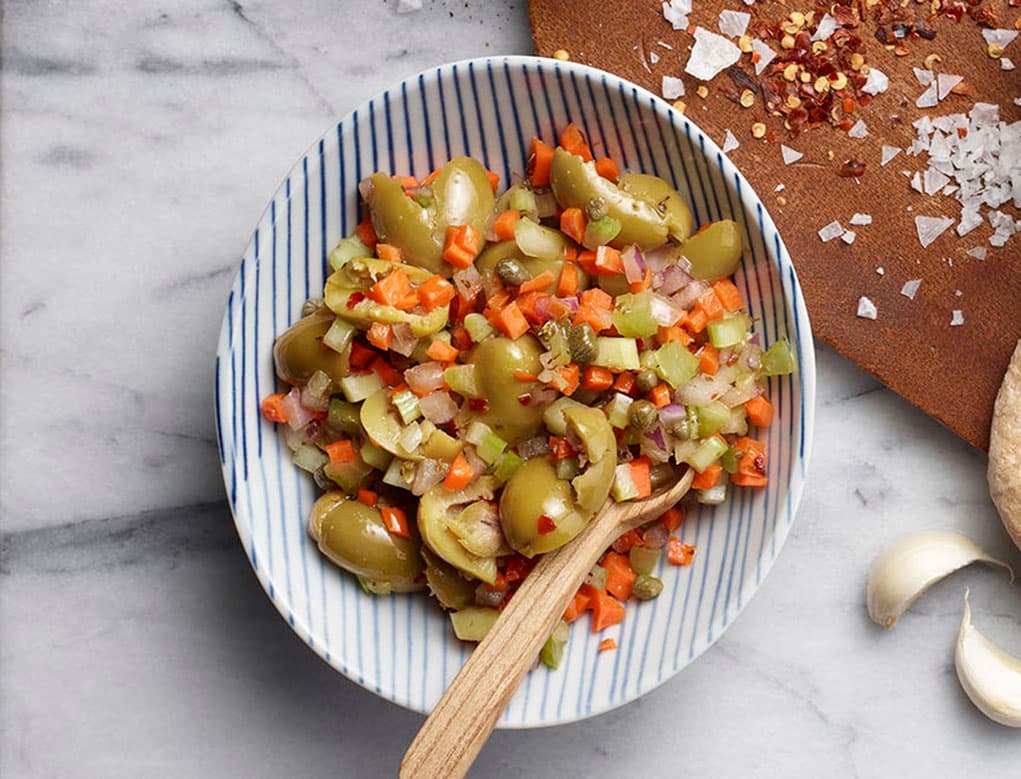 Ensalada de aceitunas sicilianas