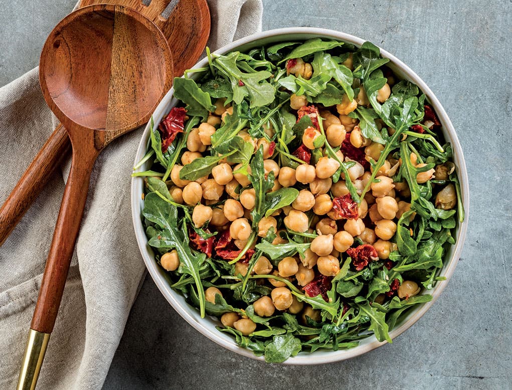 Ensalada de garbanzo y arúgula