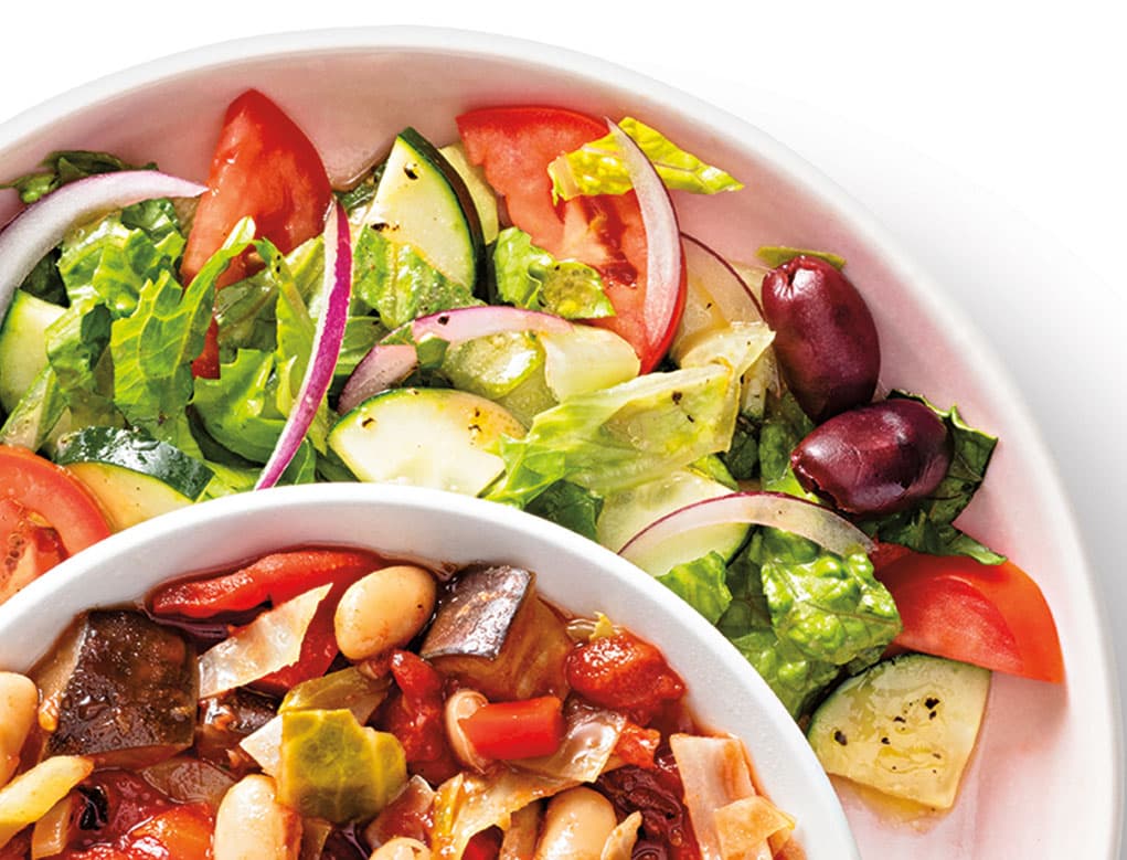 Ensalada griega acompañante con Vinagreta de vino tinto