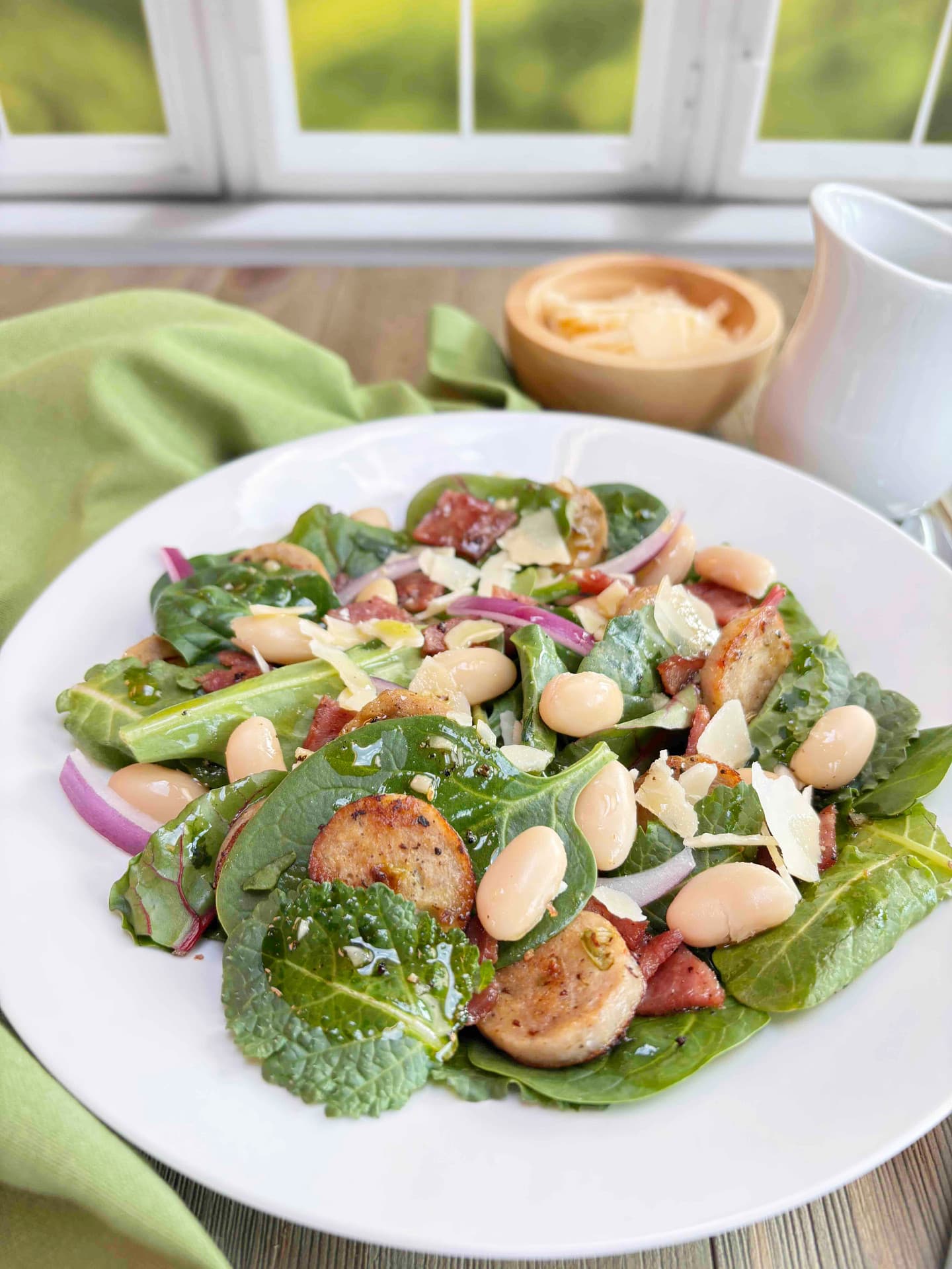 Ensalada italiana de frijoles y verduras