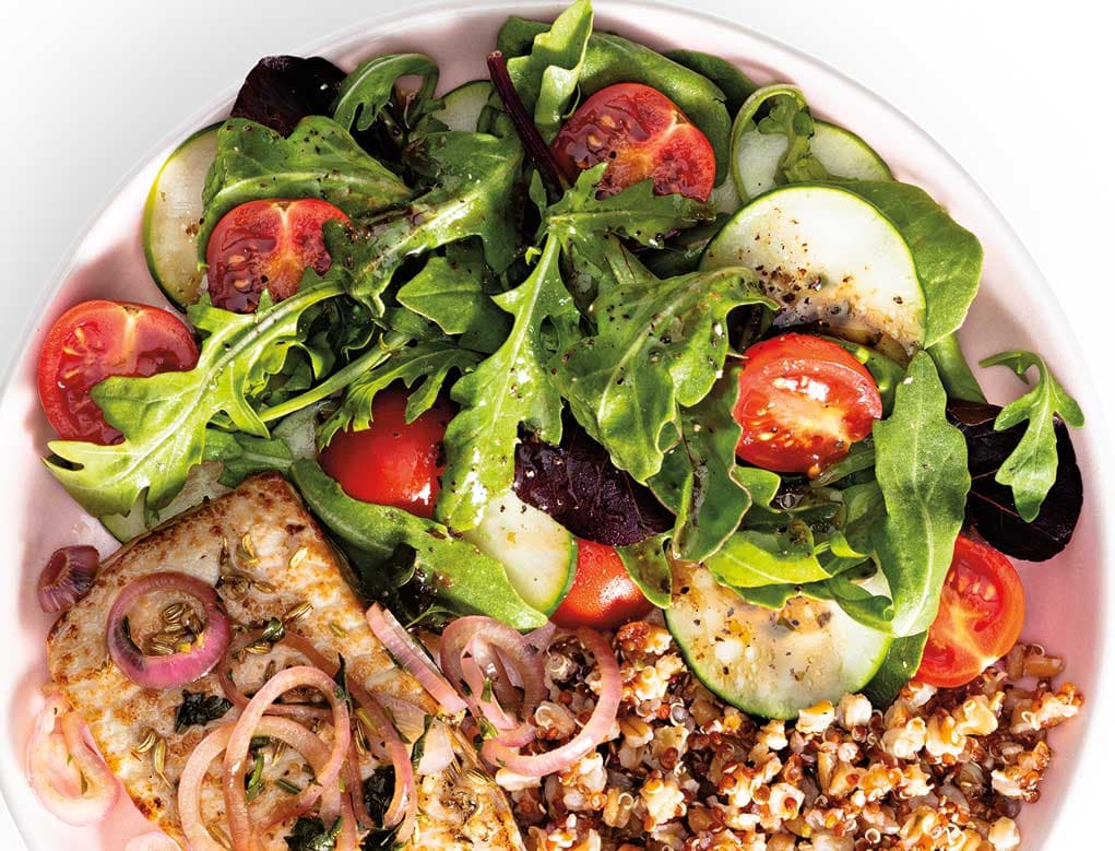 Ensalada simple con vinagreta balsámica