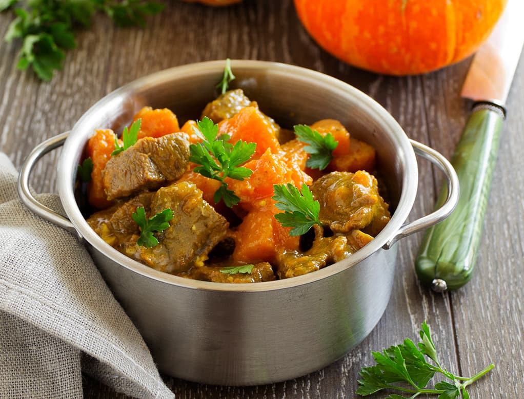 Estofado de Cerdo y Calabaza en la Olla de cocción lenta