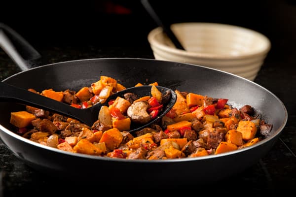 Hash de salchicha de pollo económico