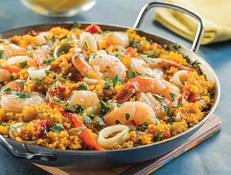 Paella de Quinua con Mariscos