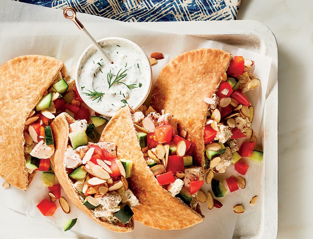 Pan Pita mediterráneo con Pollo