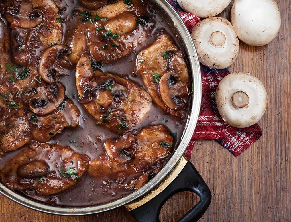 Pollo balsámico con Champiñones