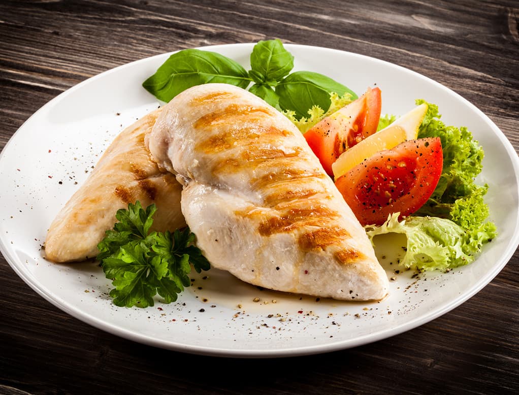 Pollo en piedra con mostaza y miel