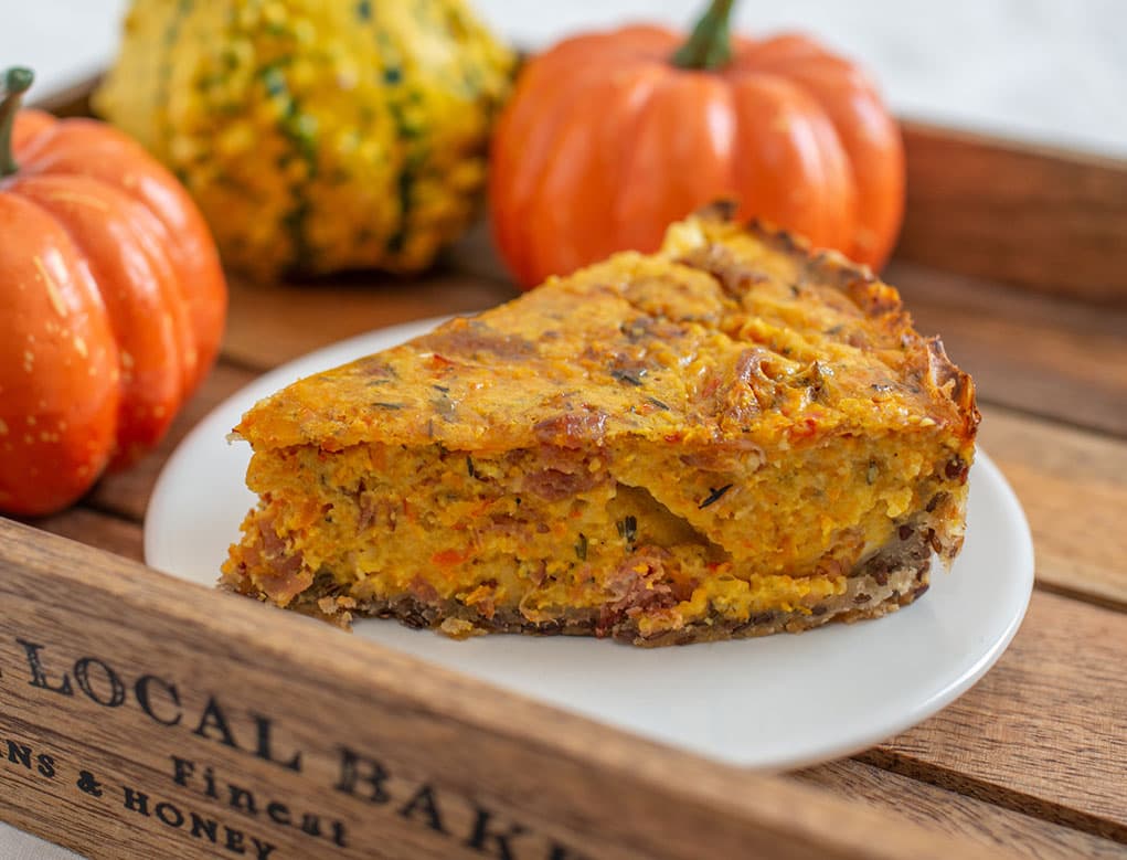 Quiche de calabaza con corteza de quinoa