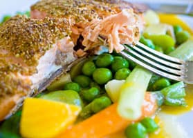 Salmón con corteza de Pistacho