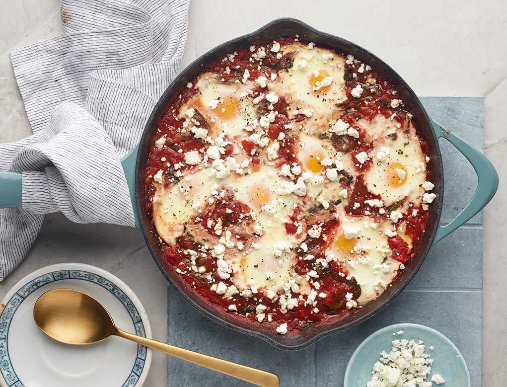 Shakshuka con Pimientos rojos y Queso de cabra