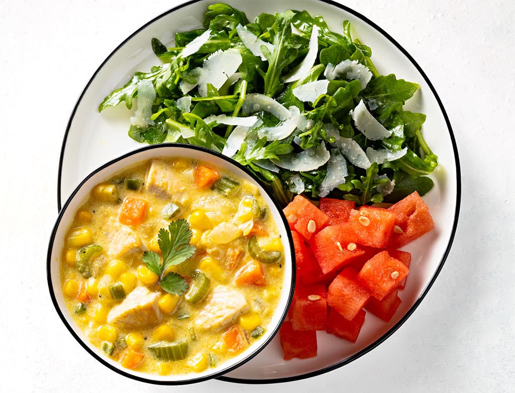 Sopa cremosa de Pollo y Maíz con jalapeños