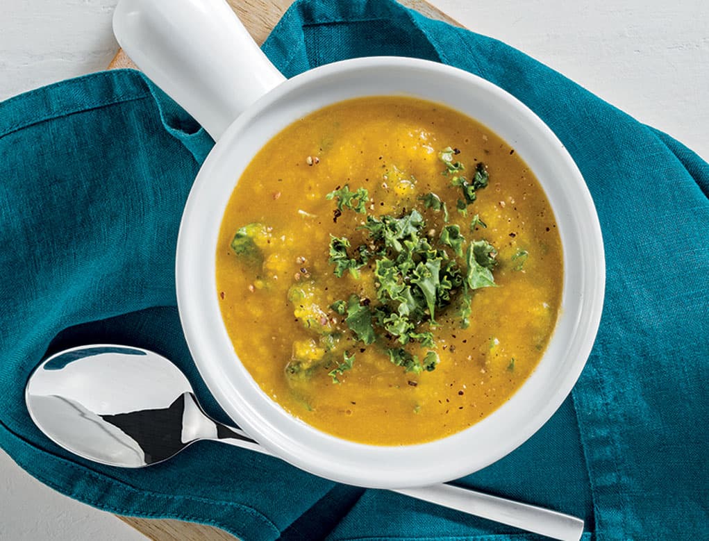 Sopa de Calabaza y Col rizada