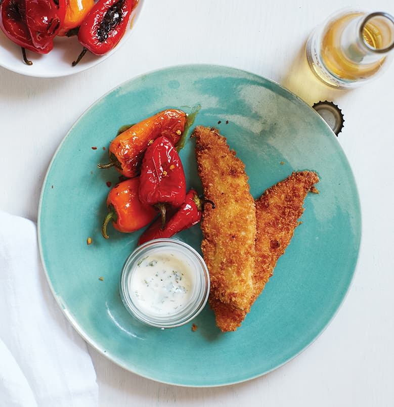Tiras de Pollo Panko Ranch con Salsa para Sumergir