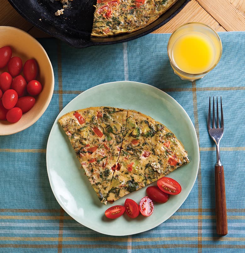 "Tortilla" de Huevos con Vegetales Verdes