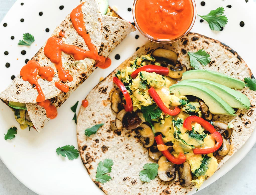 Tortilla vegetariana para el desayuno
