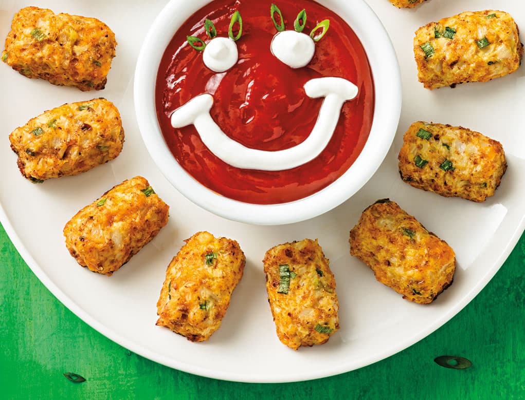 Tots de coliflor con queso