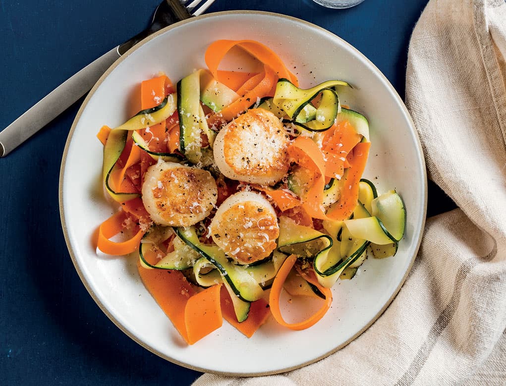 Vieiras preselladas con Cintas de vegetales