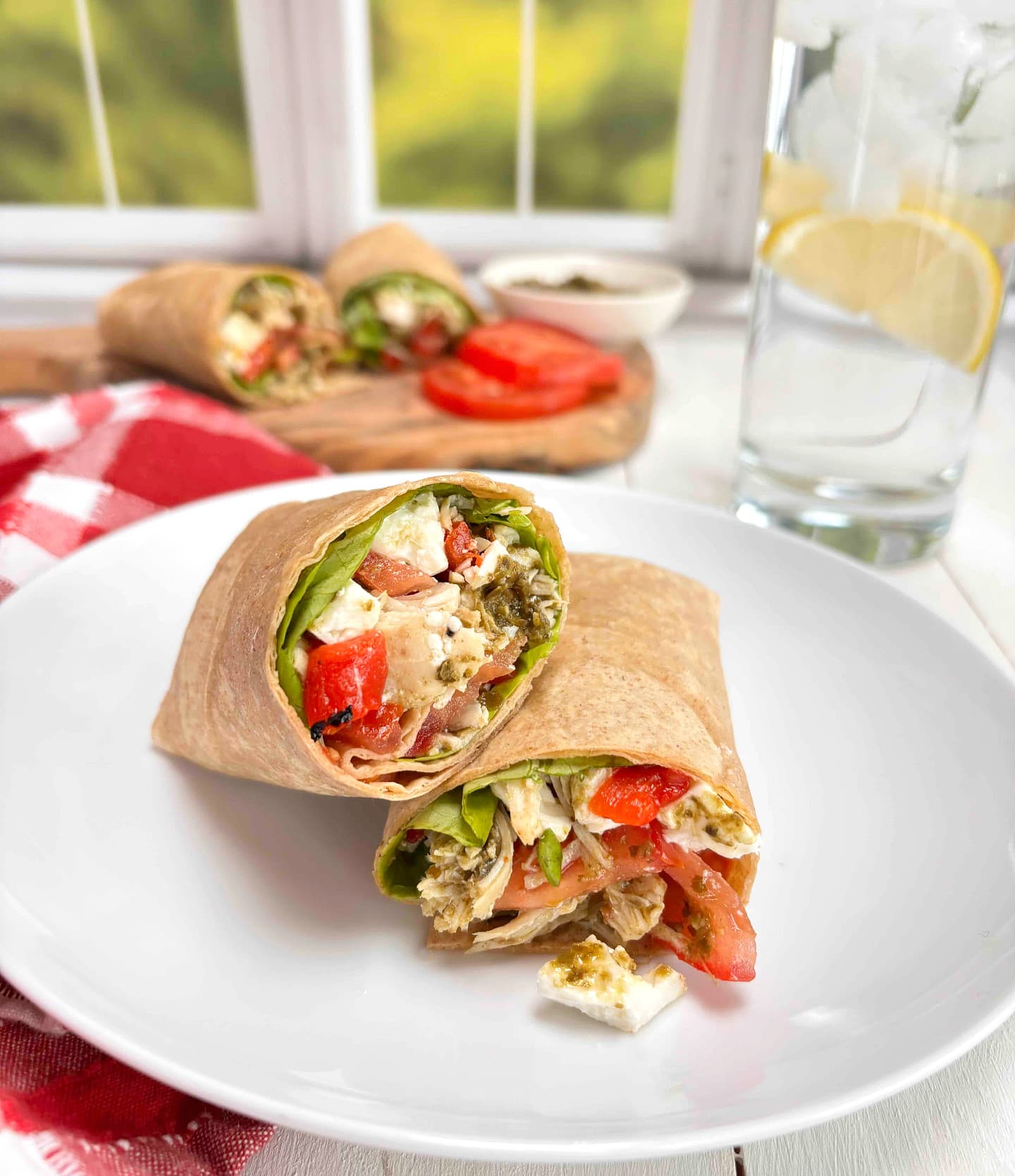 Wrap de pollo al pesto