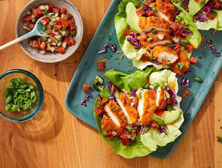 Wrap de pollo y lechuga tierna
